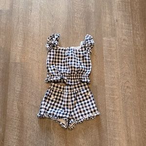 Janie & Jack 2T Navy Gingham Shorts Set